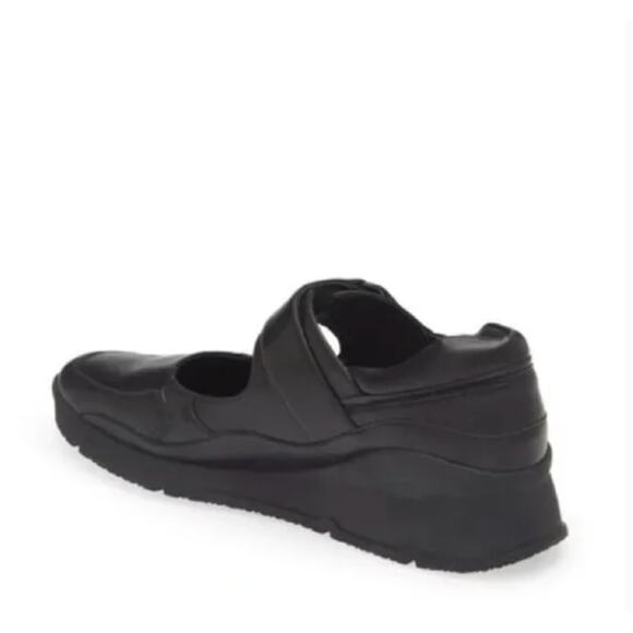 Jeffrey Campbell Kicks Wedge Sneakers 11 Black NWOT Mary Jane Leather Preppy - Picture 3 of 10